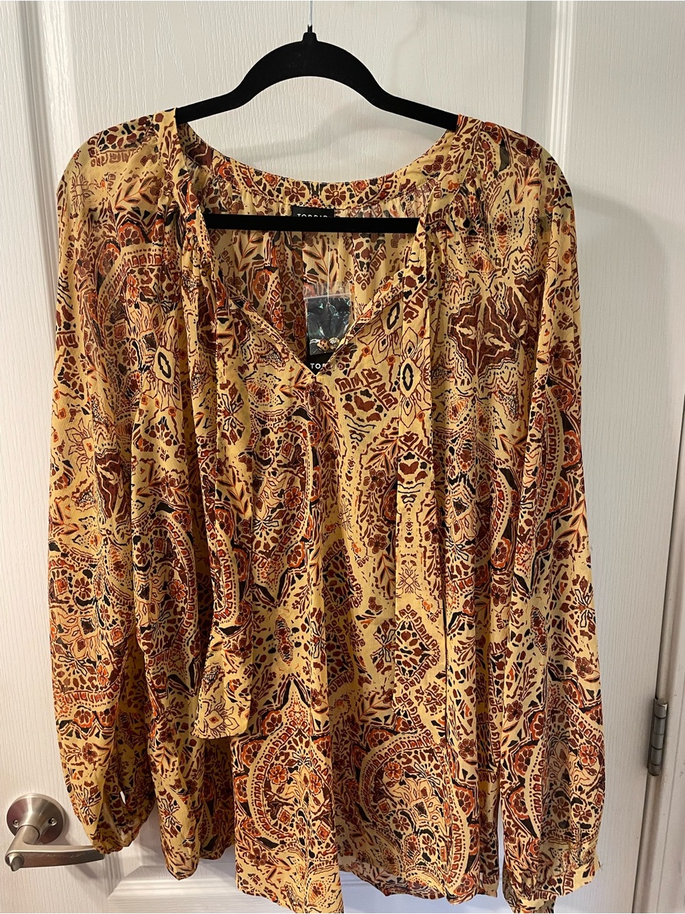 Torrid Peasant Blouse with neck tie detail